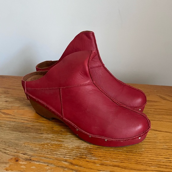Sergio Tomani Leather Clogs Florida Rojo Size EU 40 - Picture 2 of 5